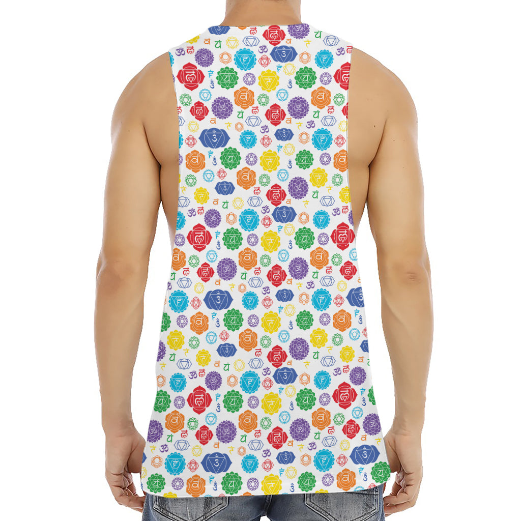 Seven Chakra Symbols Pattern Print Men's Muscle Tank Top