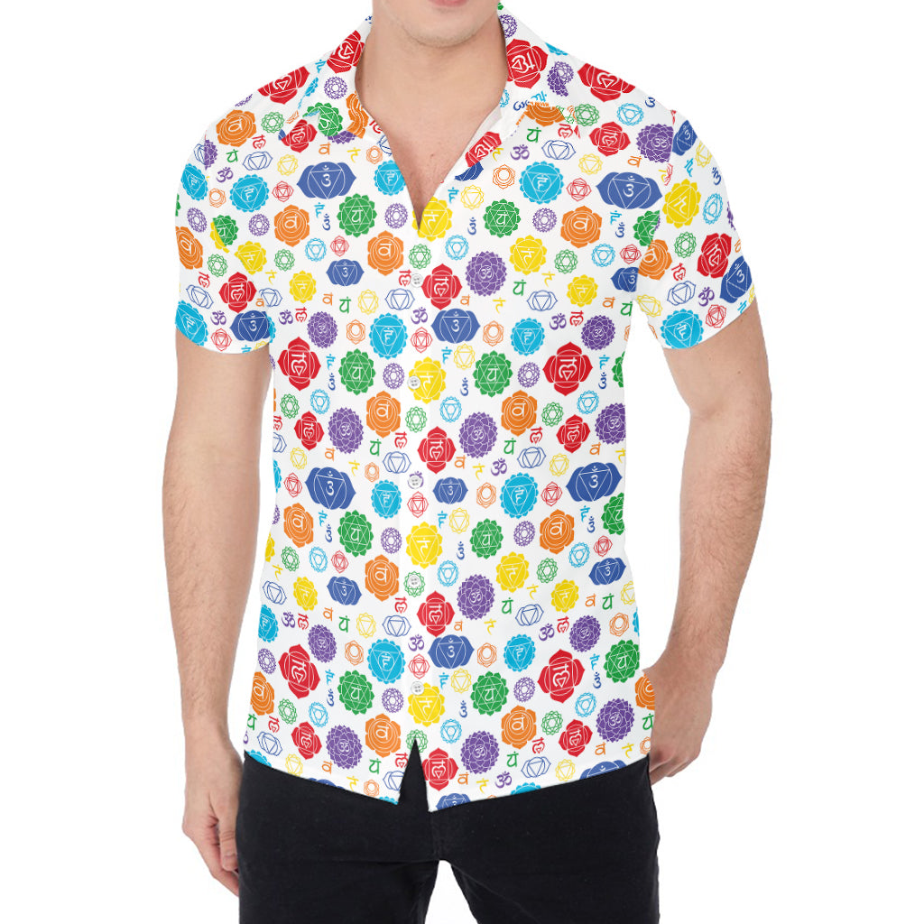 Seven Chakra Symbols Pattern Print Men's Shirt