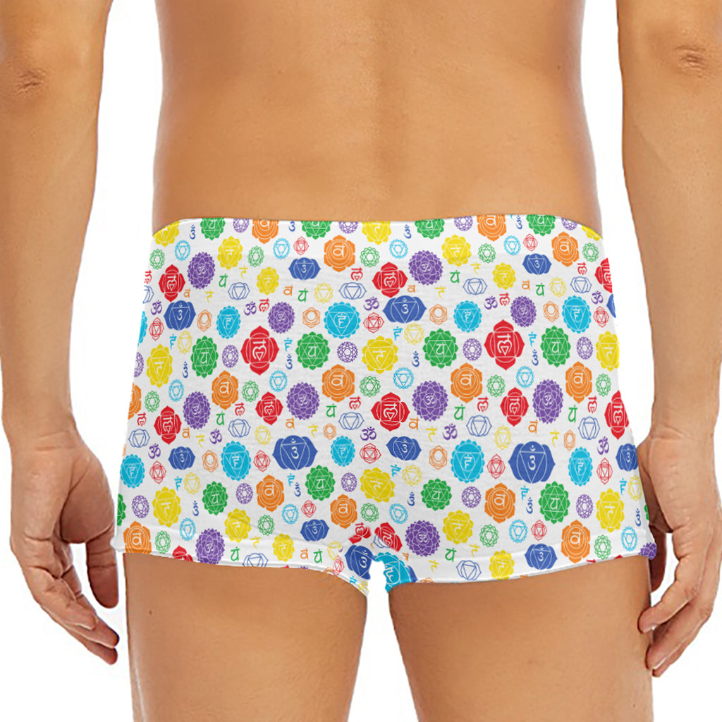 Seven Chakra Symbols Pattern Print Men's Short Boxer Briefs