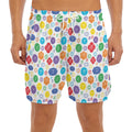 Seven Chakra Symbols Pattern Print Men's Split Running Shorts