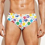 Seven Chakra Symbols Pattern Print Men's Swim Briefs