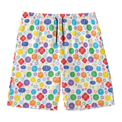 Seven Chakra Symbols Pattern Print Men's Swim Trunks