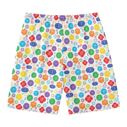 Seven Chakra Symbols Pattern Print Men's Swim Trunks