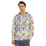 Seven Chakra Symbols Pattern Print Men's Velvet Pullover Hoodie