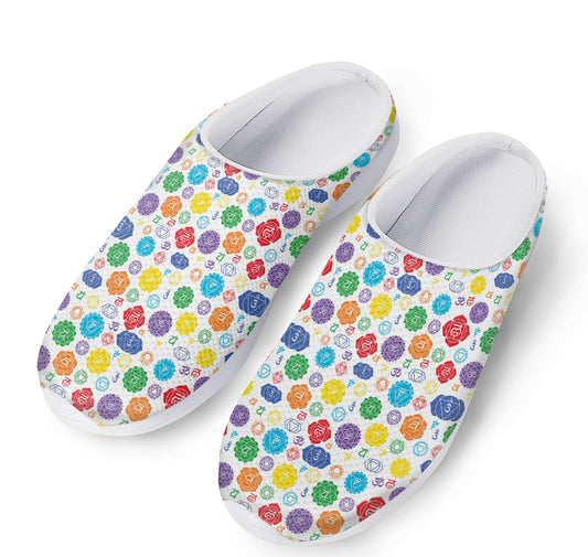 Seven Chakra Symbols Pattern Print Mesh Casual Shoes