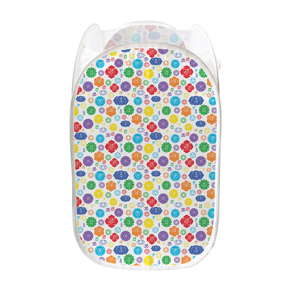 Seven Chakra Symbols Pattern Print Mesh Laundry Hamper