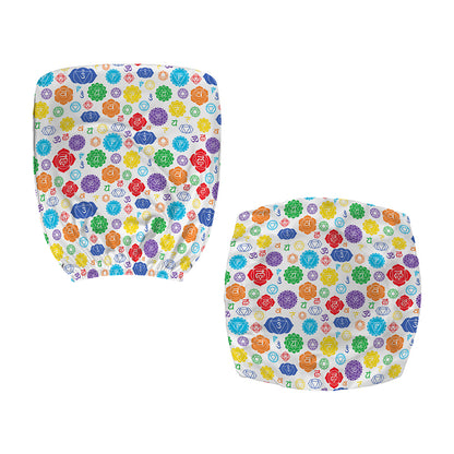 Seven Chakra Symbols Pattern Print Office Chair Cover