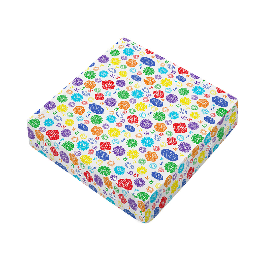 Seven Chakra Symbols Pattern Print Outdoor Seat Cushion Cover