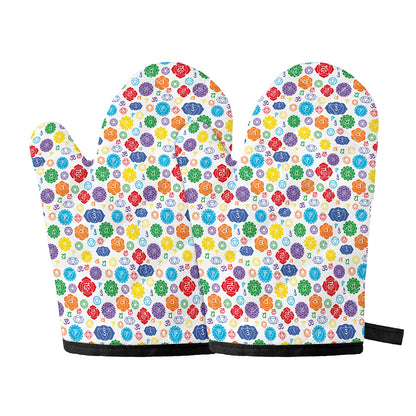 Seven Chakra Symbols Pattern Print Oven Mitts