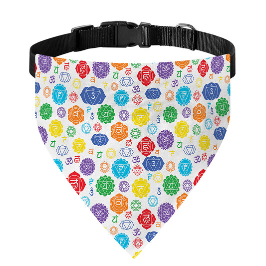 Seven Chakra Symbols Pattern Print Over The Collar Dog Bandana