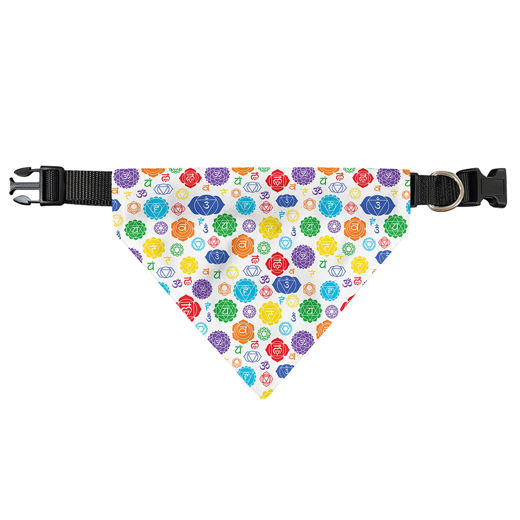 Seven Chakra Symbols Pattern Print Over The Collar Dog Bandana