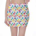 Seven Chakra Symbols Pattern Print Pencil Mini Skirt