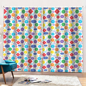 Seven Chakra Symbols Pattern Print Pencil Pleat Curtains