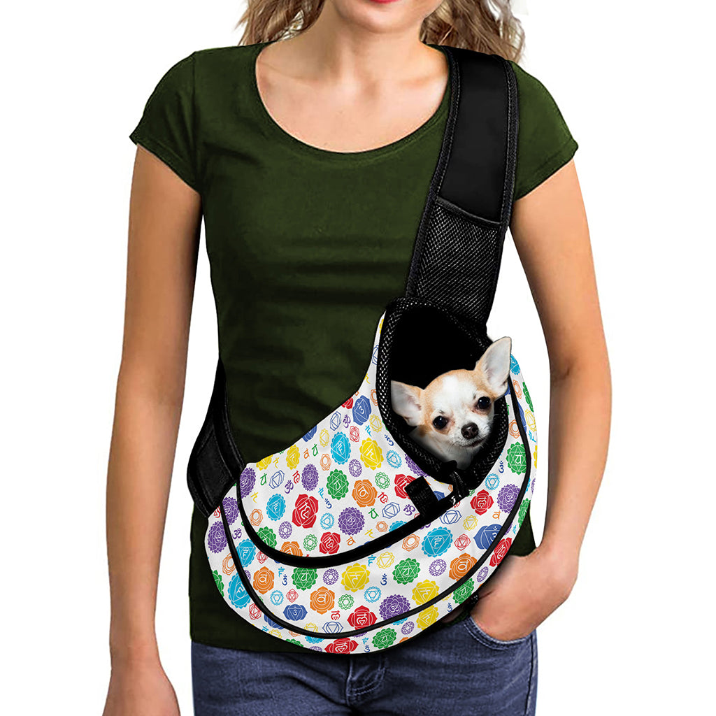 Seven Chakra Symbols Pattern Print Pet Sling Carrier