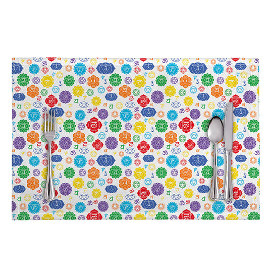 Seven Chakra Symbols Pattern Print Placemat