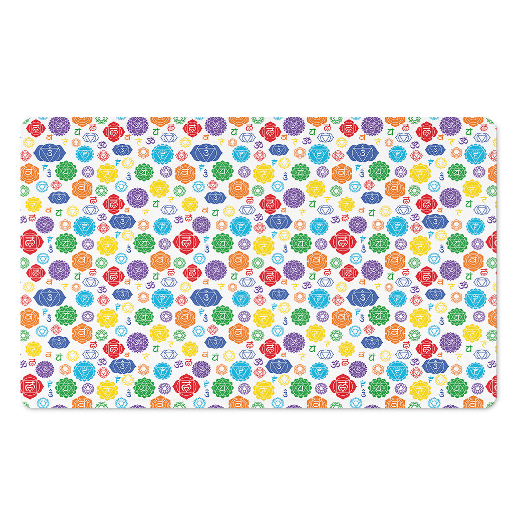 Seven Chakra Symbols Pattern Print Polyester Doormat
