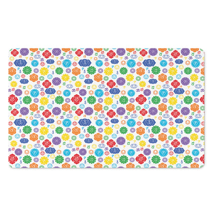 Seven Chakra Symbols Pattern Print Polyester Doormat