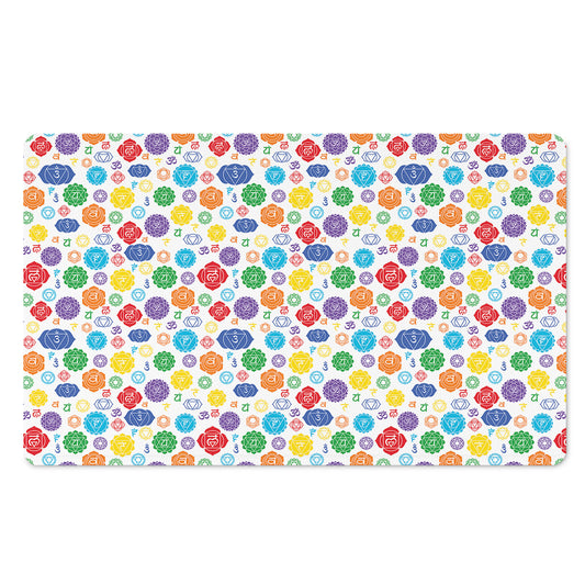 Seven Chakra Symbols Pattern Print Polyester Doormat