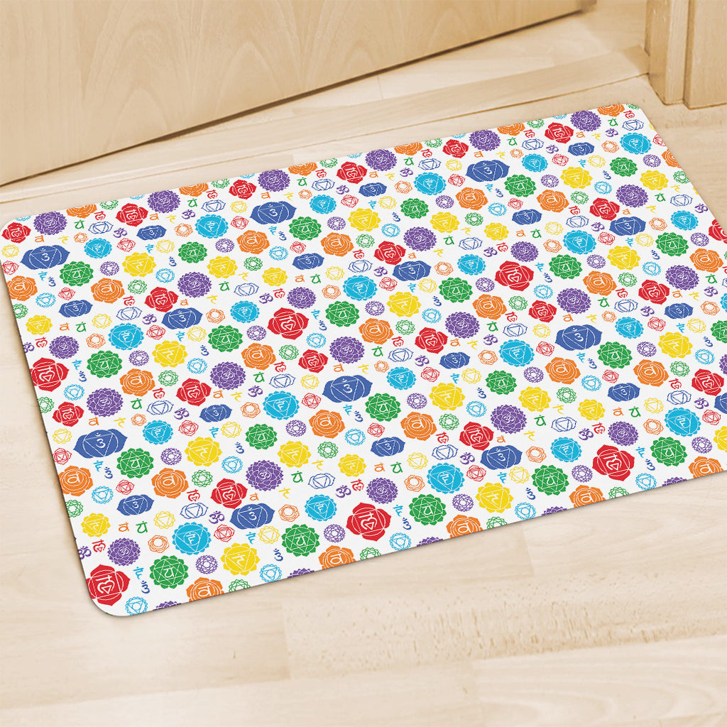 Seven Chakra Symbols Pattern Print Polyester Doormat