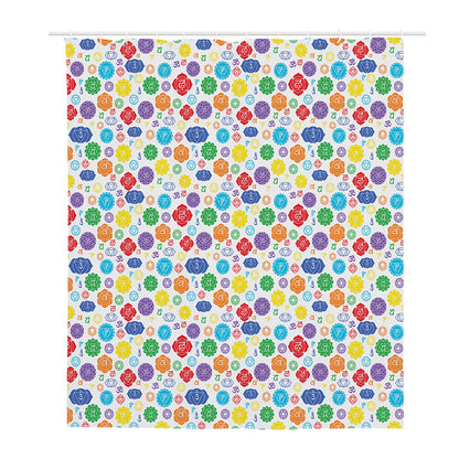 Seven Chakra Symbols Pattern Print Polyester Shower Curtain