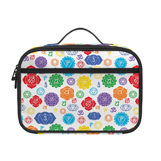 Seven Chakra Symbols Pattern Print Portable Lunch Bag