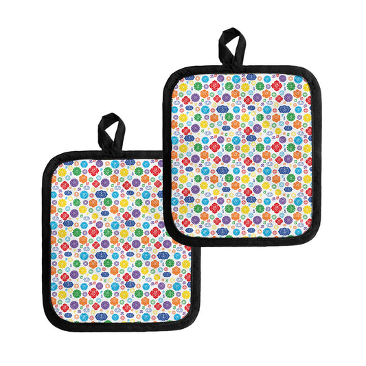Seven Chakra Symbols Pattern Print Pot Holders