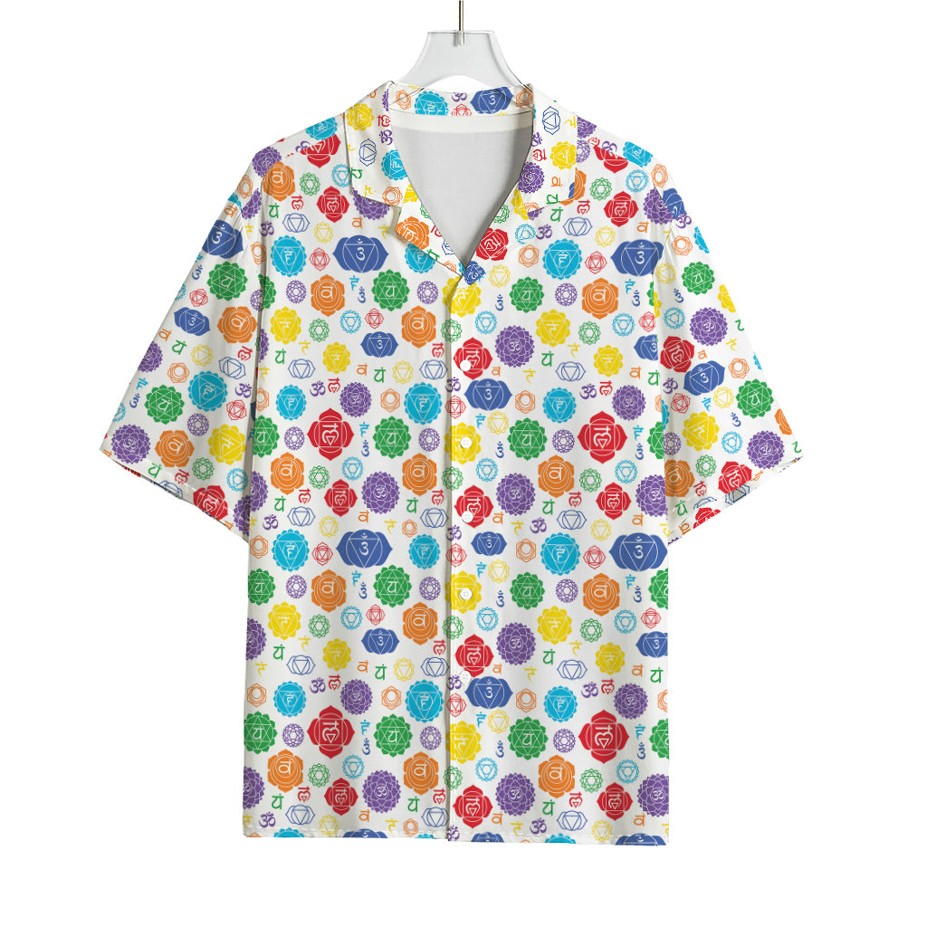 Seven Chakra Symbols Pattern Print Rayon Hawaiian Shirt