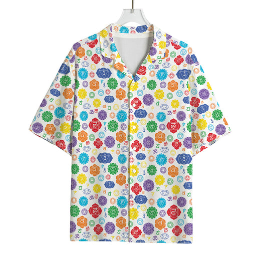 Seven Chakra Symbols Pattern Print Rayon Hawaiian Shirt