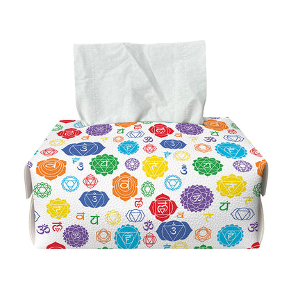 Seven Chakra Symbols Pattern Print Rectangle Tissue Box Cover