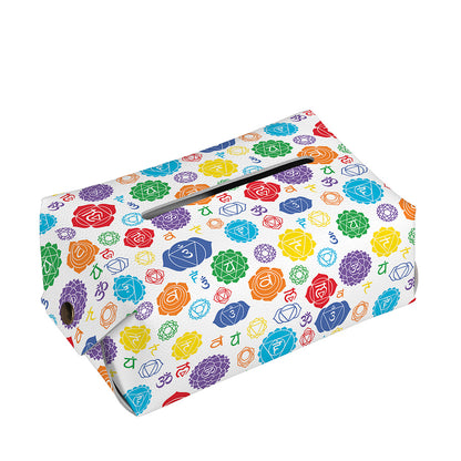 Seven Chakra Symbols Pattern Print Rectangle Tissue Box Cover