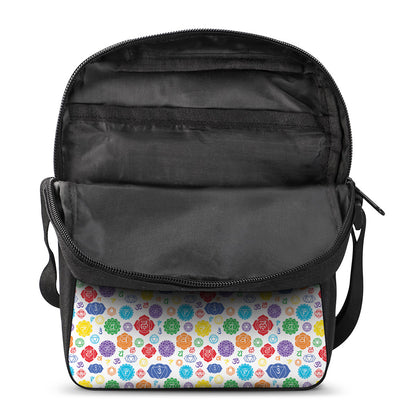 Seven Chakra Symbols Pattern Print Rectangular Crossbody Bag