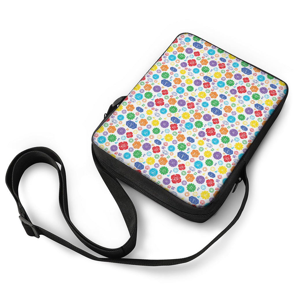 Seven Chakra Symbols Pattern Print Rectangular Crossbody Bag
