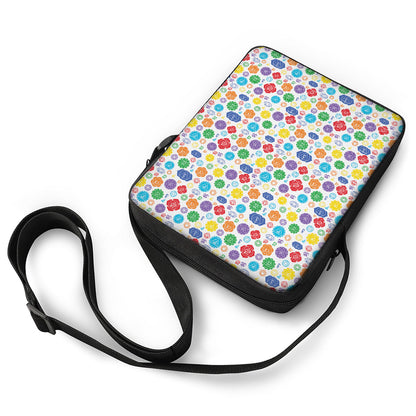 Seven Chakra Symbols Pattern Print Rectangular Crossbody Bag