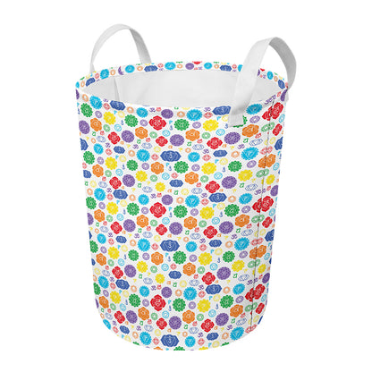 Seven Chakra Symbols Pattern Print Round Laundry Basket