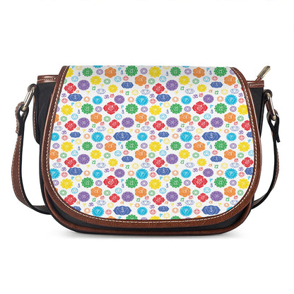 Seven Chakra Symbols Pattern Print Saddle Bag
