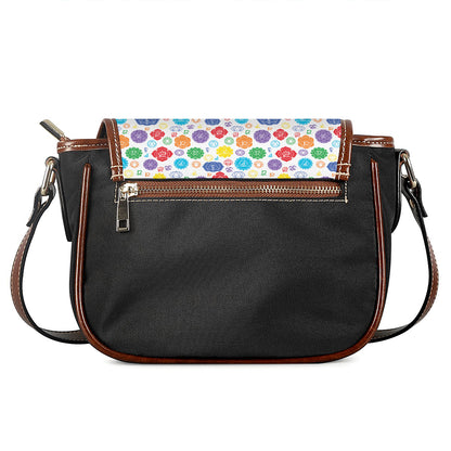 Seven Chakra Symbols Pattern Print Saddle Bag