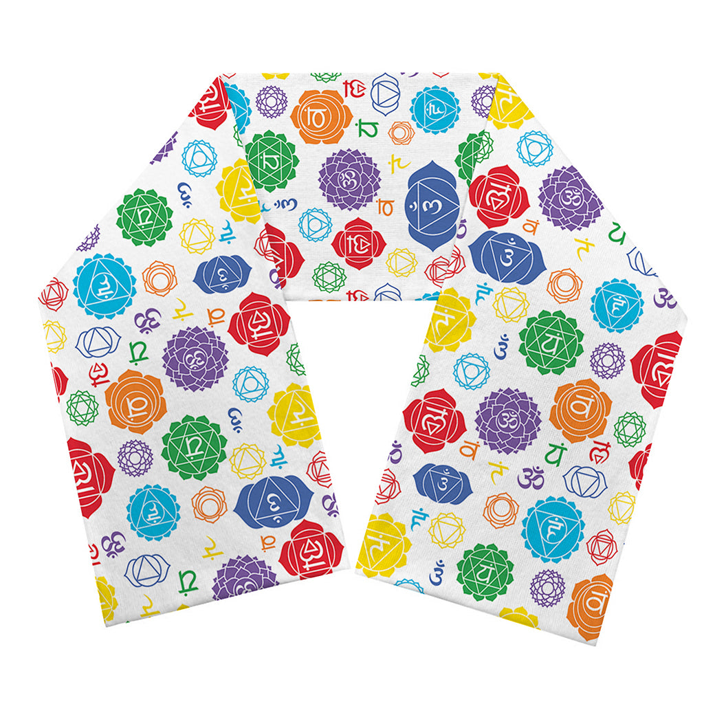 Seven Chakra Symbols Pattern Print Scarf
