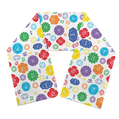 Seven Chakra Symbols Pattern Print Scarf