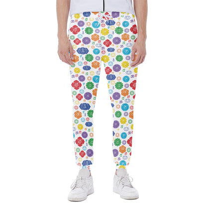 Seven Chakra Symbols Pattern Print Scuba Joggers