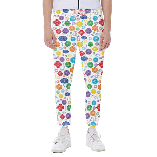 Seven Chakra Symbols Pattern Print Scuba Joggers
