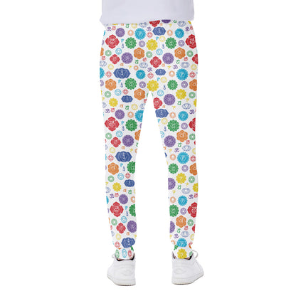 Seven Chakra Symbols Pattern Print Scuba Joggers