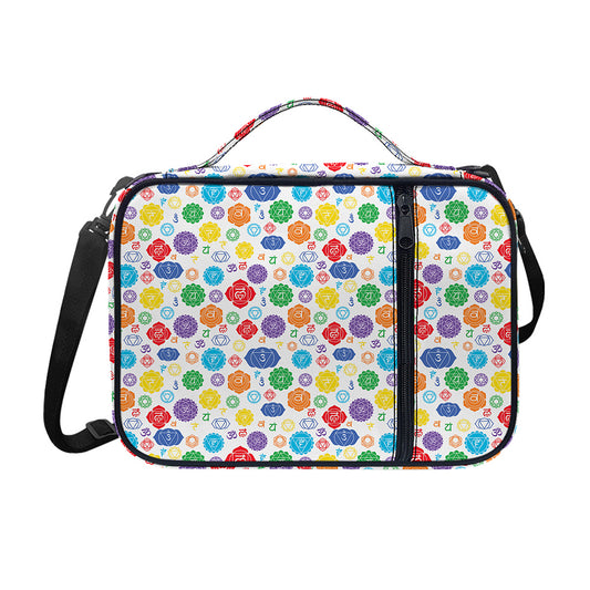 Seven Chakra Symbols Pattern Print Shoulder Strap Bible Bag
