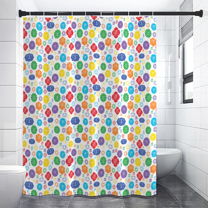 Seven Chakra Symbols Pattern Print Shower Curtain
