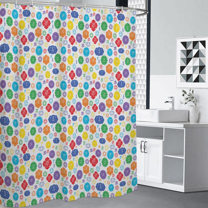 Seven Chakra Symbols Pattern Print Shower Curtain