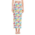 Seven Chakra Symbols Pattern Print Side Slit Maxi Skirt