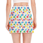 Seven Chakra Symbols Pattern Print Side Slit Mini Skirt