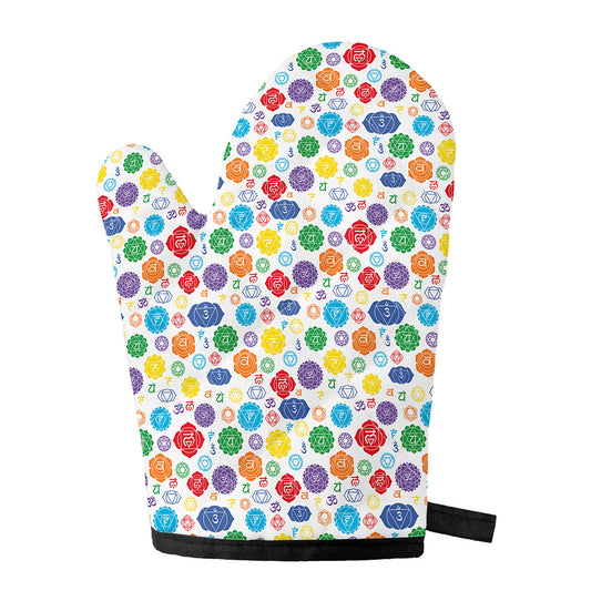 Seven Chakra Symbols Pattern Print Single Oven Mitt