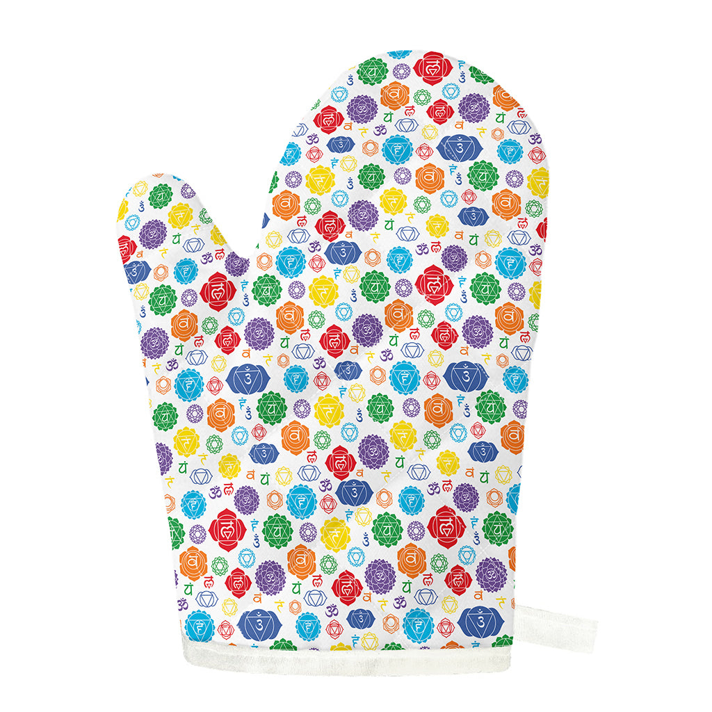 Seven Chakra Symbols Pattern Print Single Oven Mitt