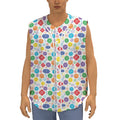 Seven Chakra Symbols Pattern Print Sleeveless Baseball Jersey