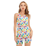 Seven Chakra Symbols Pattern Print Sleeveless One Piece Swimsuit